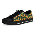 Cute Pumpkin Pattern Print Black Low Top Shoes