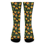 Cute Pumpkin Pattern Print Crew Socks