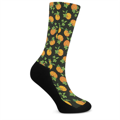 Cute Pumpkin Pattern Print Crew Socks