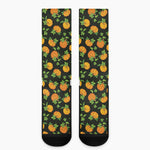 Cute Pumpkin Pattern Print Crew Socks