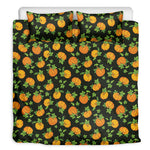 Cute Pumpkin Pattern Print Duvet Cover Bedding Set