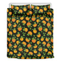 Cute Pumpkin Pattern Print Duvet Cover Bedding Set