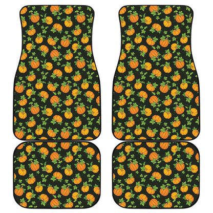 Cute Pumpkin Pattern Print Front and Back Car Floor Mats