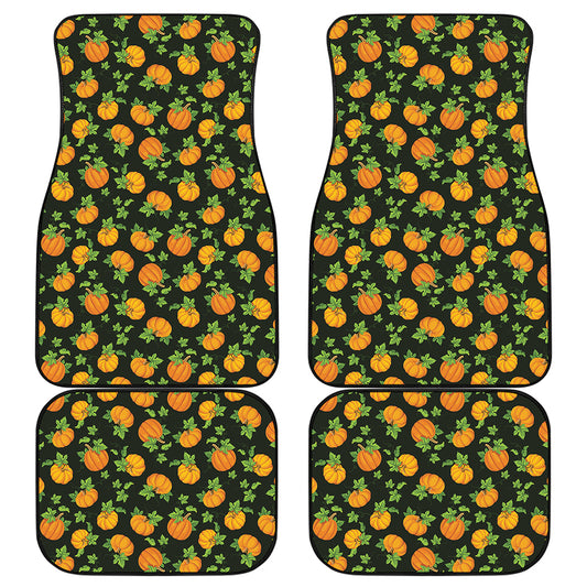 Cute Pumpkin Pattern Print Front and Back Car Floor Mats