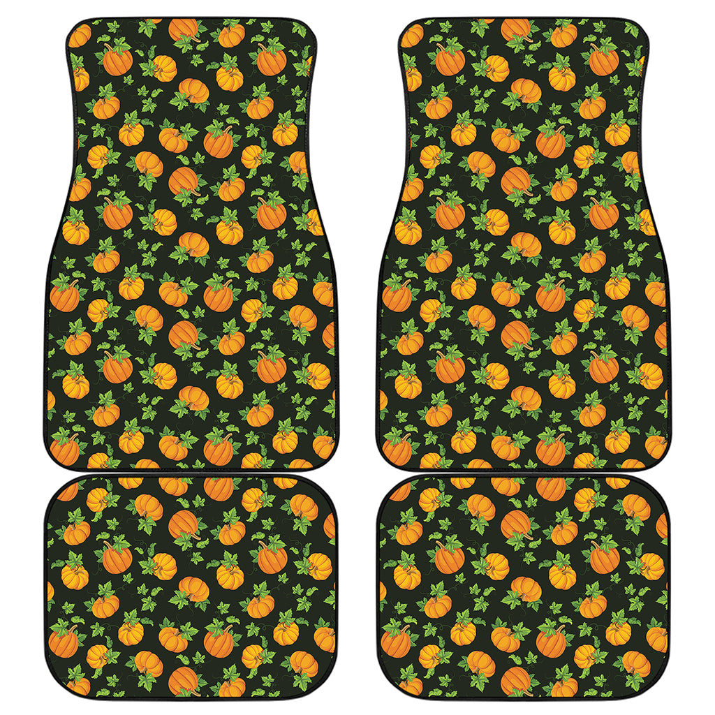 Cute Pumpkin Pattern Print Front and Back Car Floor Mats