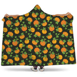 Cute Pumpkin Pattern Print Hooded Blanket