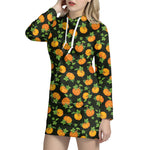 Cute Pumpkin Pattern Print Hoodie Dress