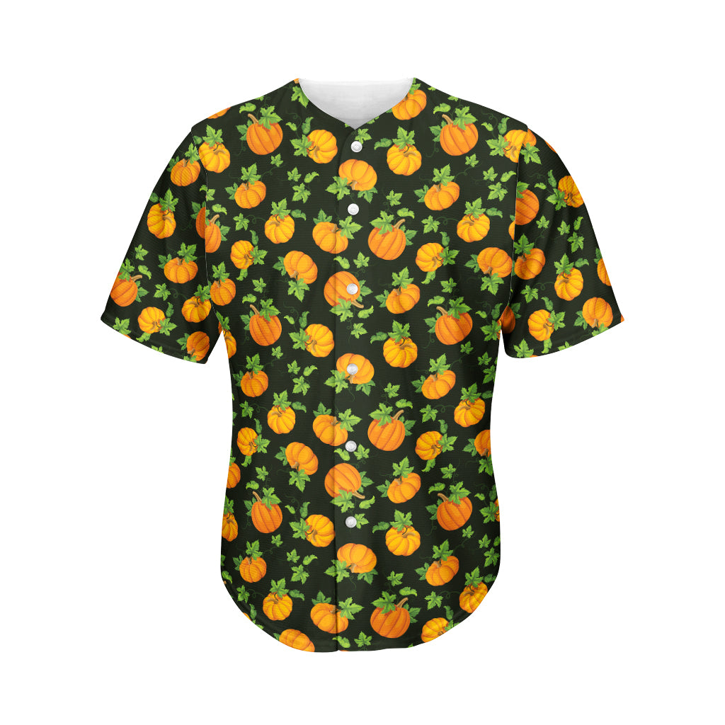 Cute Pumpkin Pattern Print Men's Baseball Jersey