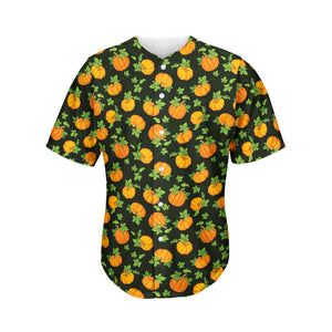 Cute Pumpkin Pattern Print Men's Baseball Jersey