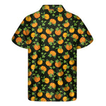 Cute Pumpkin Pattern Print Men's Short Sleeve Shirt
