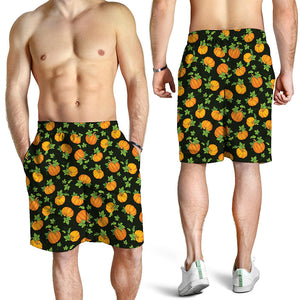 Cute Pumpkin Pattern Print Men's Shorts