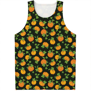 Cute Pumpkin Pattern Print Men's Tank Top