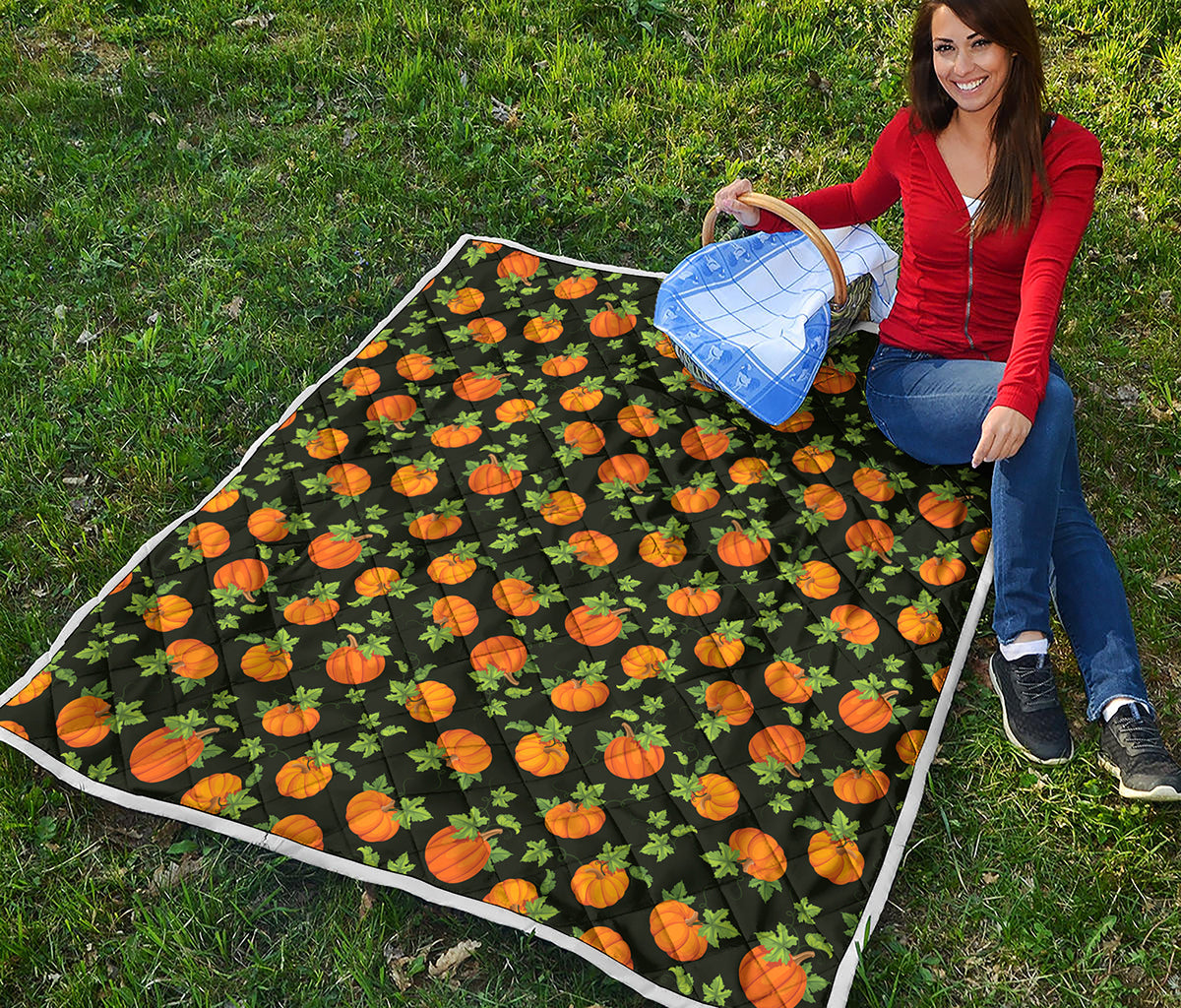 Cute Pumpkin Pattern Print Quilt