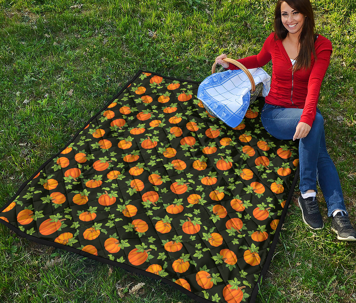 Cute Pumpkin Pattern Print Quilt