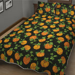 Cute Pumpkin Pattern Print Quilt Bed Set