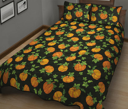 Cute Pumpkin Pattern Print Quilt Bed Set