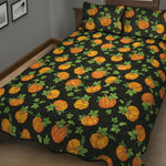 Cute Pumpkin Pattern Print Quilt Bed Set