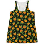 Cute Pumpkin Pattern Print Women's Racerback Tank Top