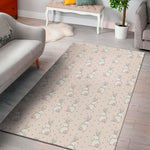 Cute Rabbit Pattern Print Area Rug