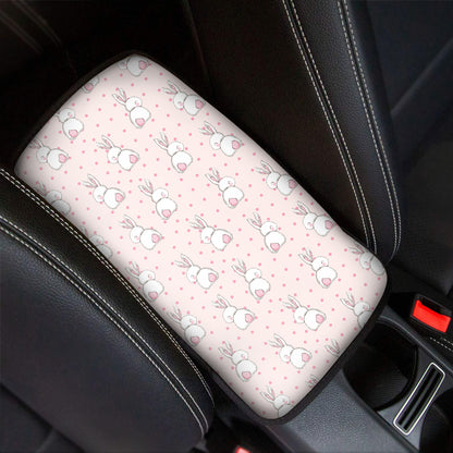 Cute Rabbit Pattern Print Car Center Console Cover