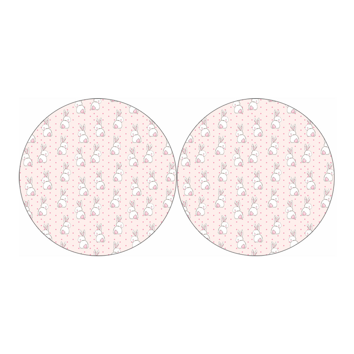 Cute Rabbit Pattern Print Car Coasters