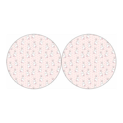 Cute Rabbit Pattern Print Car Coasters