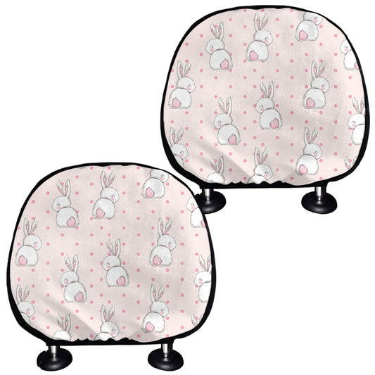 Cute Rabbit Pattern Print Car Headrest Covers