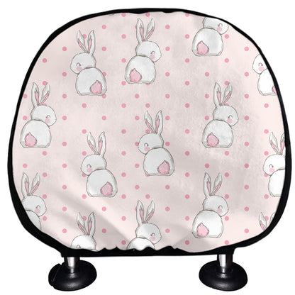 Cute Rabbit Pattern Print Car Headrest Covers