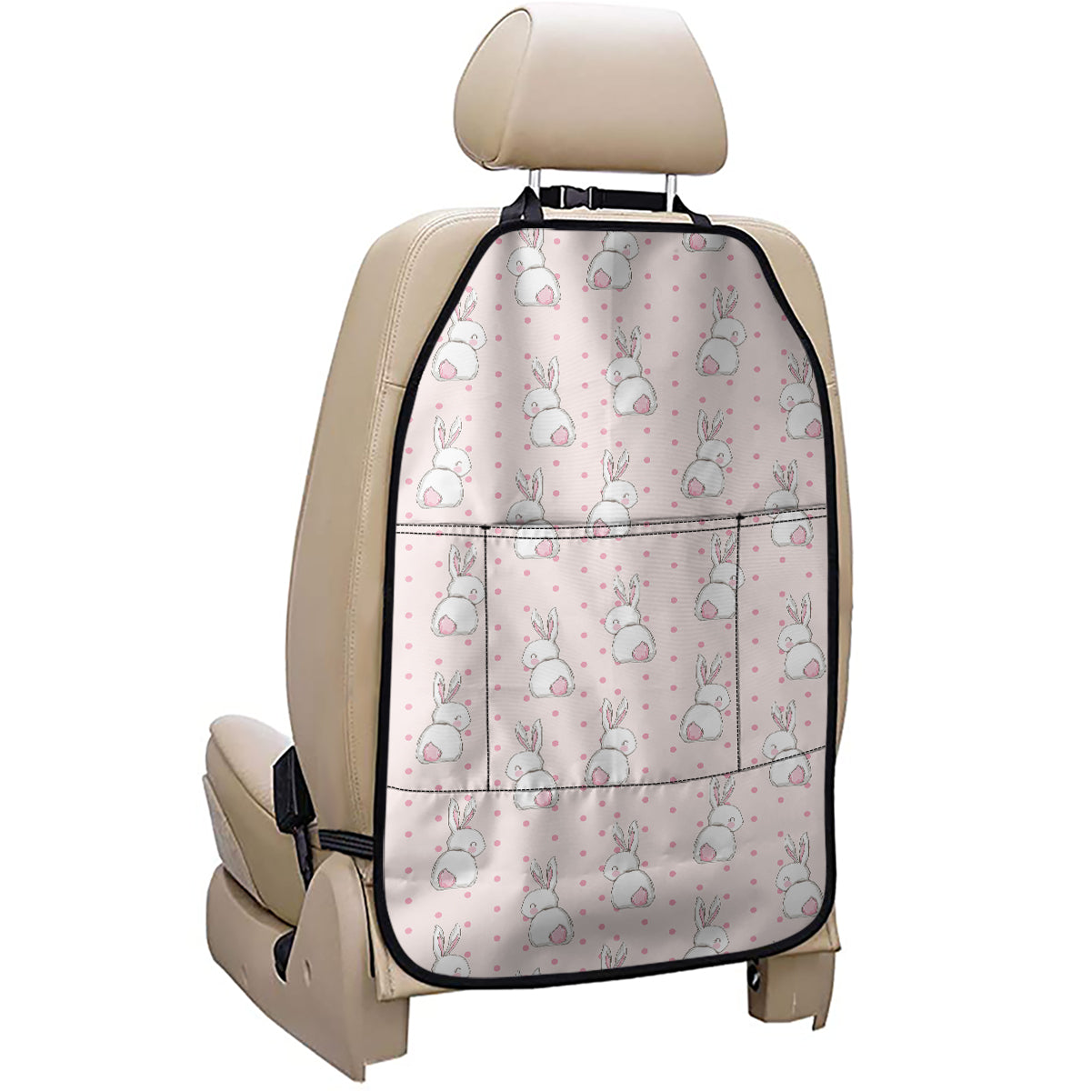 Cute Rabbit Pattern Print Car Seat Organizers