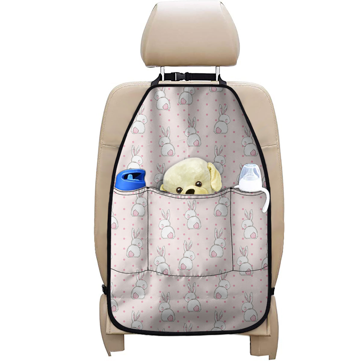 Cute Rabbit Pattern Print Car Seat Organizers