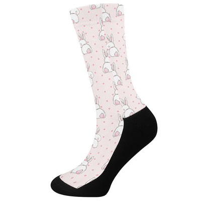 Cute Rabbit Pattern Print Crew Socks