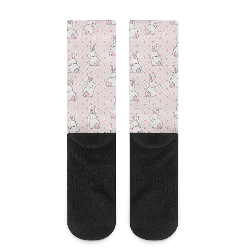 Cute Rabbit Pattern Print Crew Socks