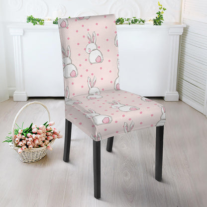 Cute Rabbit Pattern Print Dining Chair Slipcover