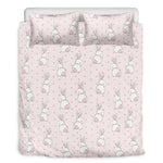 Cute Rabbit Pattern Print Duvet Cover Bedding Set