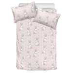 Cute Rabbit Pattern Print Duvet Cover Bedding Set