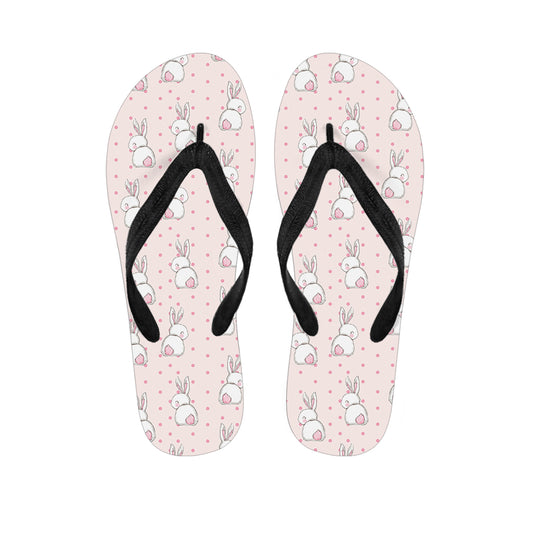 Cute Rabbit Pattern Print Flip Flops