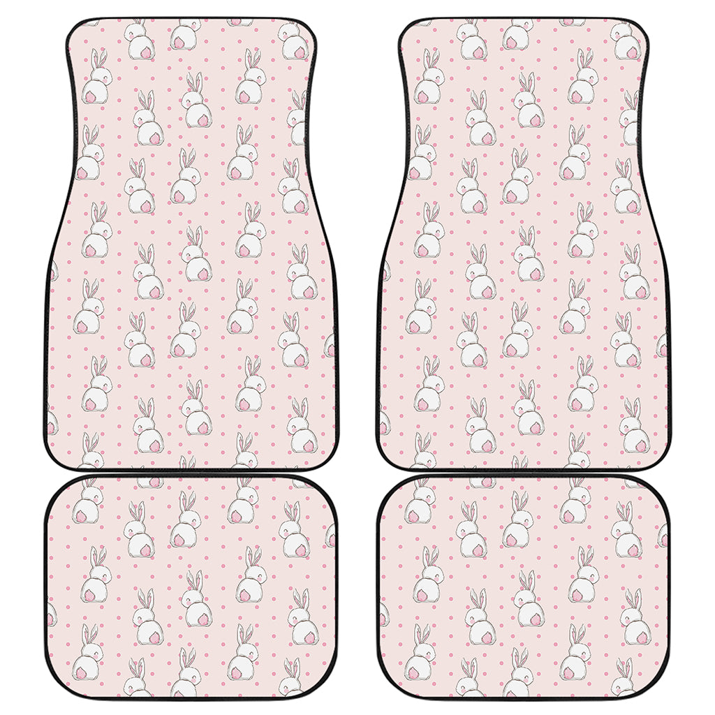 Cute Rabbit Pattern Print Front and Back Car Floor Mats