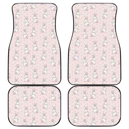 Cute Rabbit Pattern Print Front and Back Car Floor Mats
