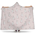 Cute Rabbit Pattern Print Hooded Blanket