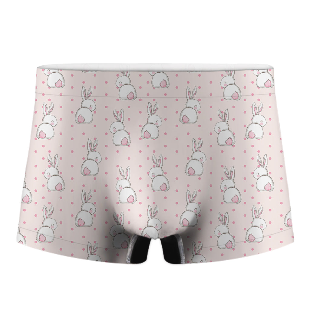 Cute Rabbit Pattern Print Men's Boxer Briefs