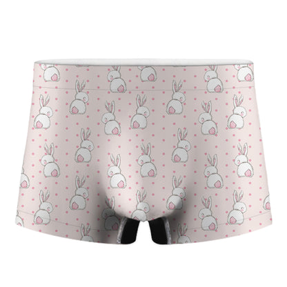 Cute Rabbit Pattern Print Men's Boxer Briefs