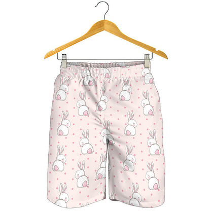 Cute Rabbit Pattern Print Men's Shorts