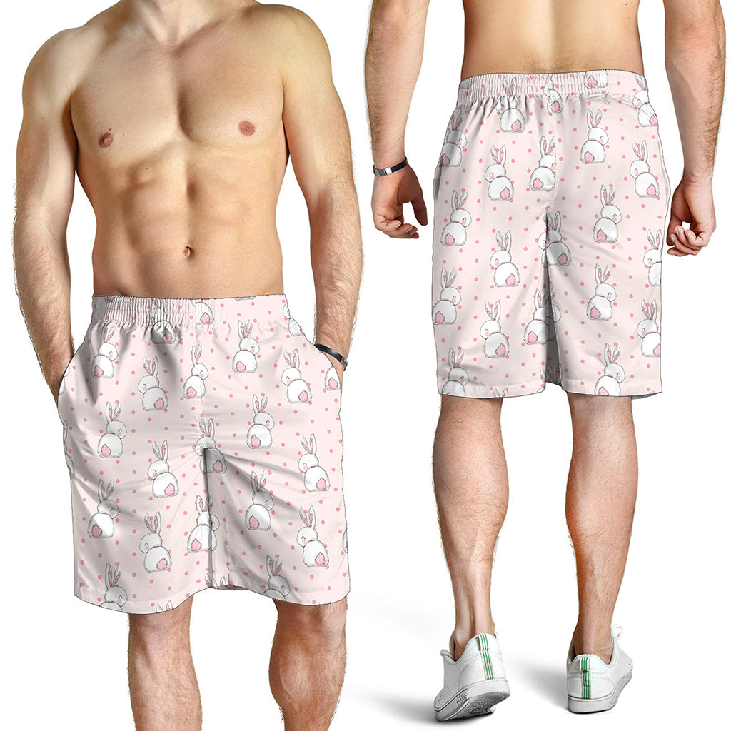 Cute Rabbit Pattern Print Men's Shorts