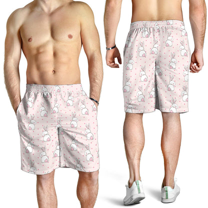 Cute Rabbit Pattern Print Men's Shorts