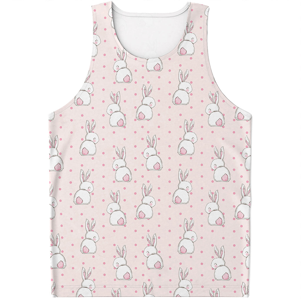 Cute Rabbit Pattern Print Men's Tank Top