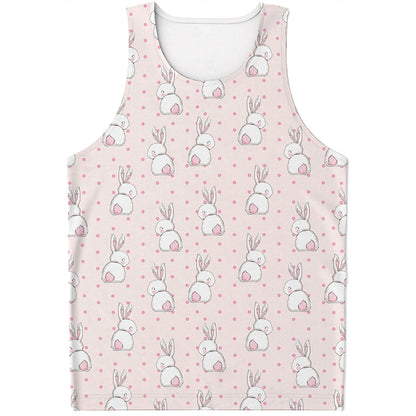 Cute Rabbit Pattern Print Men's Tank Top