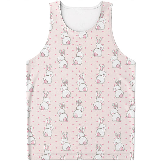 Cute Rabbit Pattern Print Men's Tank Top