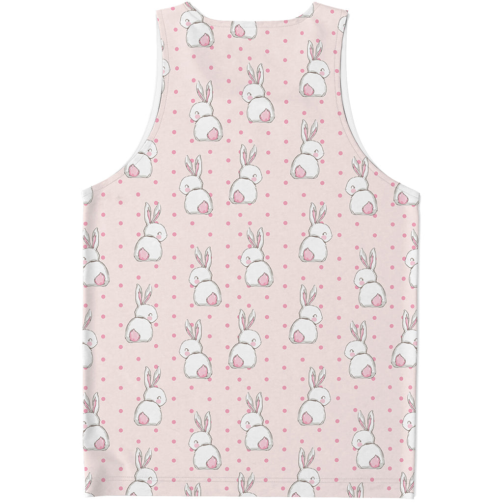 Cute Rabbit Pattern Print Men's Tank Top