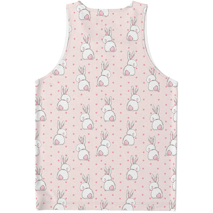 Cute Rabbit Pattern Print Men's Tank Top