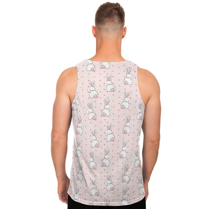 Cute Rabbit Pattern Print Men's Tank Top